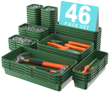 Tool Box Organizer Tray Divider Set Drawer Organizer (5 Size / Green)