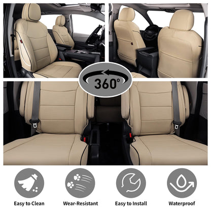 Car Sienna Seat Covers 2021 (Beige / 2021-2026,2nd Row Captian Chair(Without Legrest))