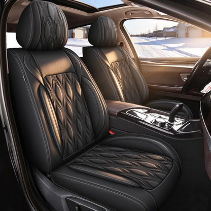 Full Set Waterproof Leather Seat Covers for Mitsubishi Mirage 2015 (#067 Black / 29.Mirage-5 Seat Covers Full Set)