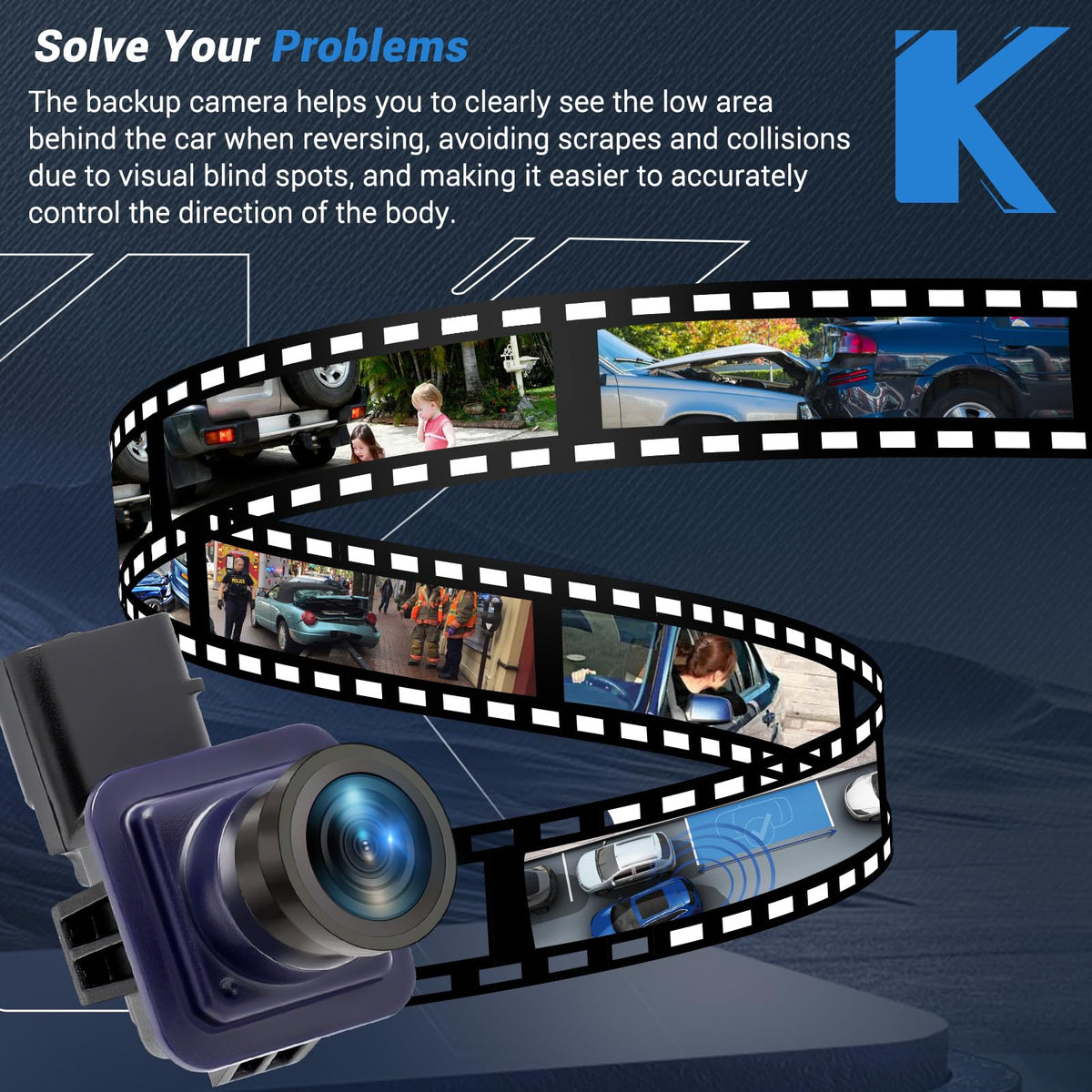 Backup Camera Compatible with ford Escape L4 2.0L 2.5L (GJ5T19G490AD)