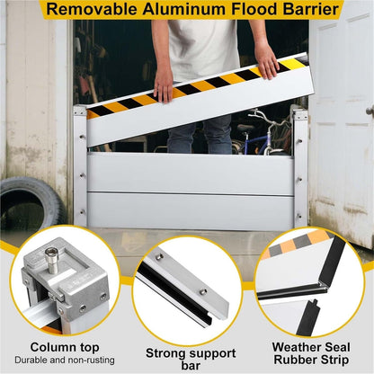 Reusable Heavy Duty Aluminum Flood Barriers for Home Exterior (H 15.7 Inch / L 3.5FT)