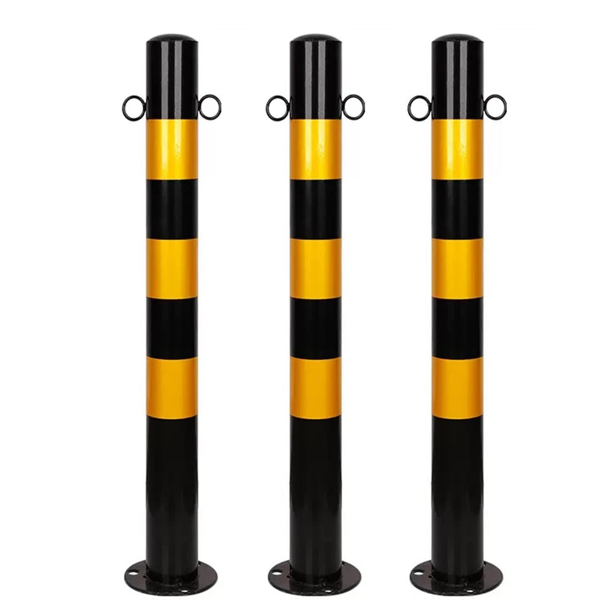 Safety Barrier Bollard for Driveways (Black (3pcs))