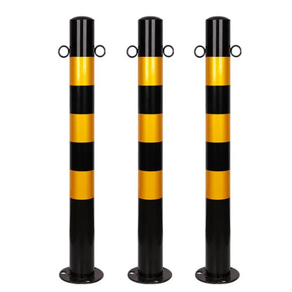 Safety Barrier Bollard for Driveways (Black (3pcs))