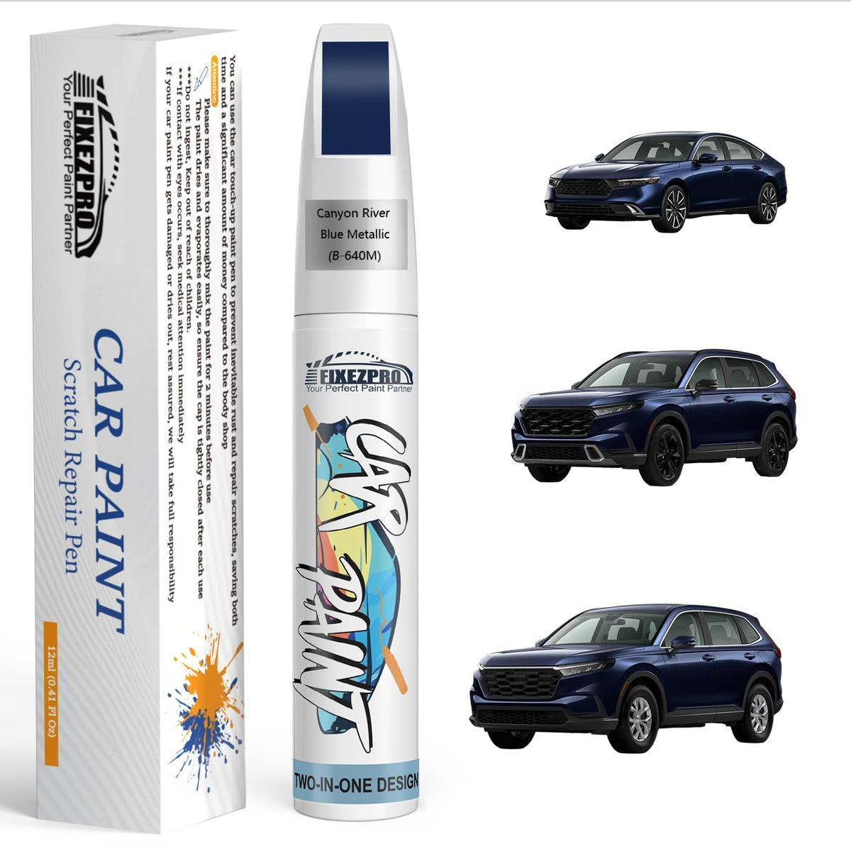 B 640M Canyon River Blue Metallic Car Touch Up Paint for Honda (For honda / B-640M Canyon River Blue Metallic for Accord/CR-V)