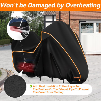 Motorcycle Cover for Harley Davidson Ultra Limited withTrunk Models (Black / for Ultra Limited)