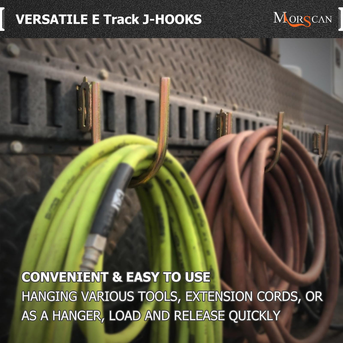 10-Pack 4-Inch J Hooks for E-Track and X-Track Rails (4" (10 Pack))