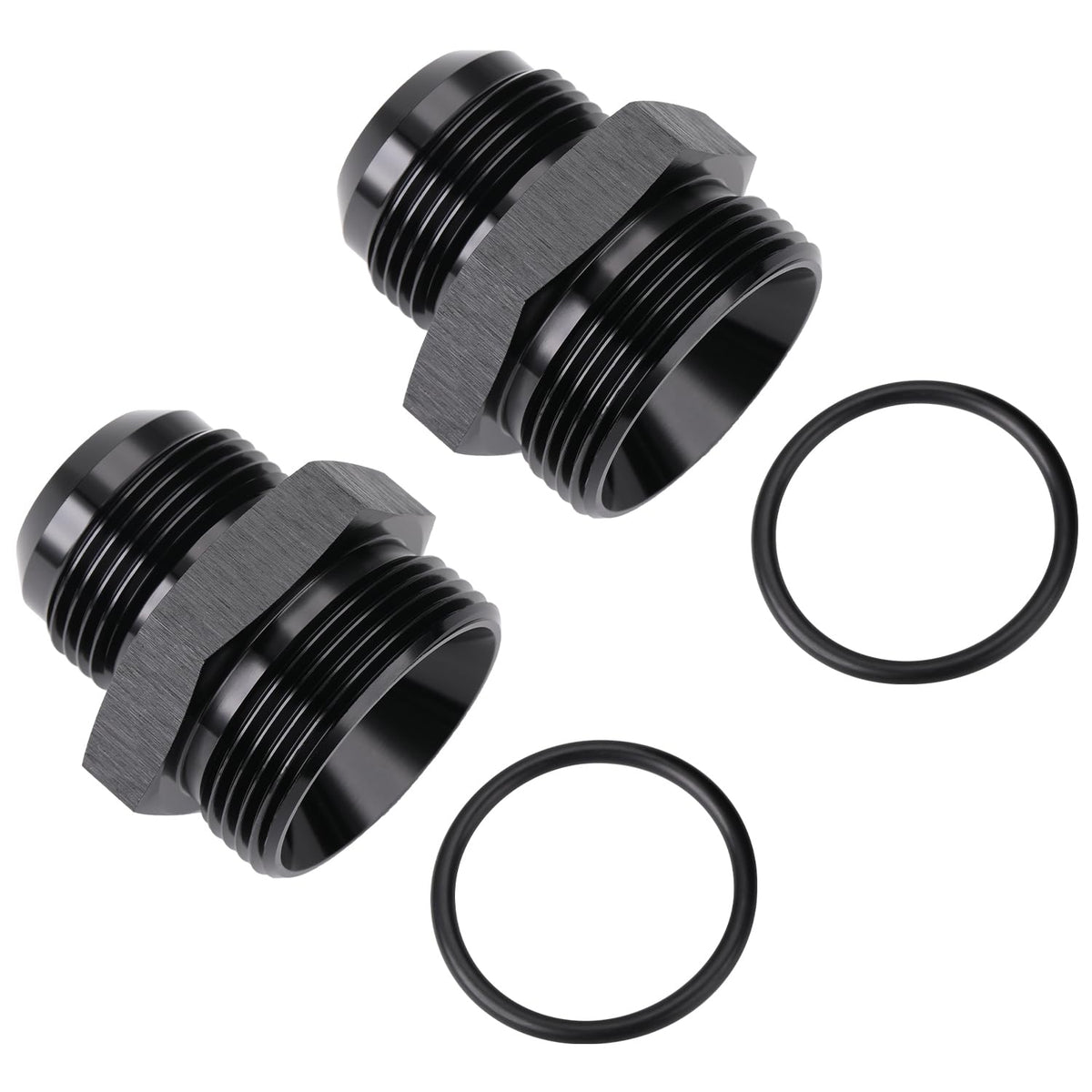 16AN Male Flare to 20AN ORB O (16AN to 20AN ORB / Black - 2PCS)