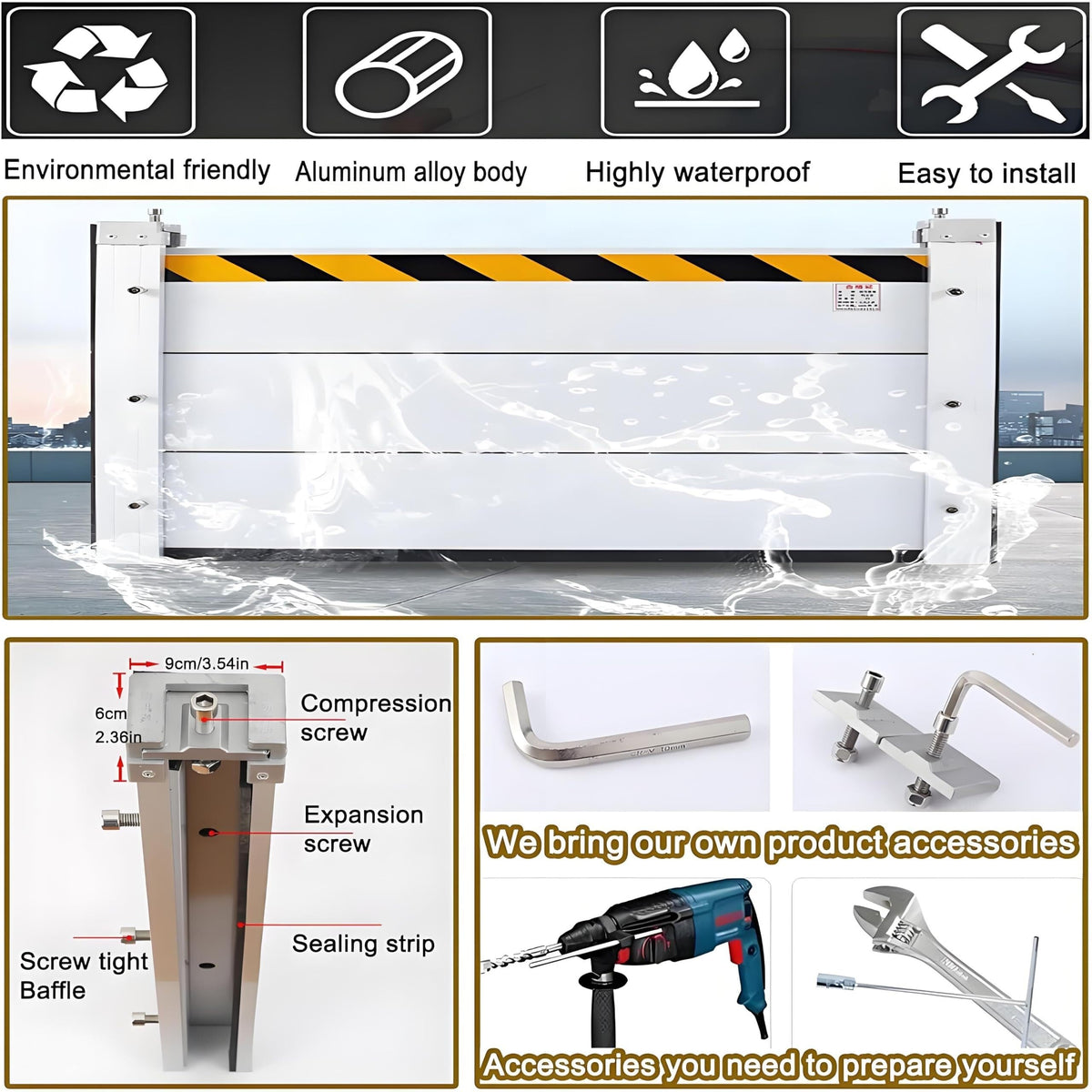 Flood Barriers for Home Exterior (H39.4inch / L17.5FT)