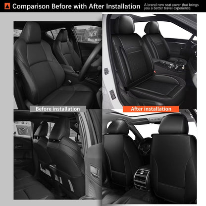 Front Seat Covers Fit for Honda Accord 2003 (015-Black / 6.Accord 2003-2017-2 front seat covers only)