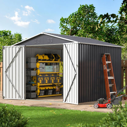 8X8 FT Outdoor Storage Shed Black (Black / 8X8 FT)