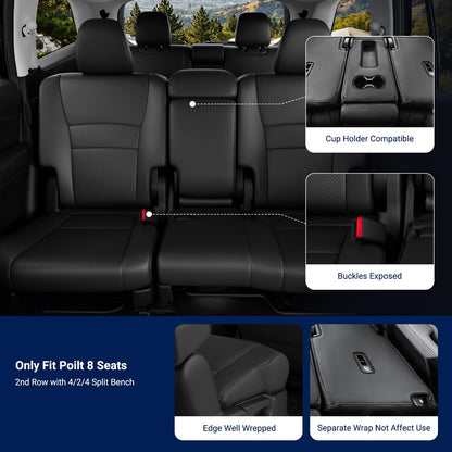 Seat Covers for Honda Pilot 2016 (Black / 8 Seats - LX,EX 2016-2022)