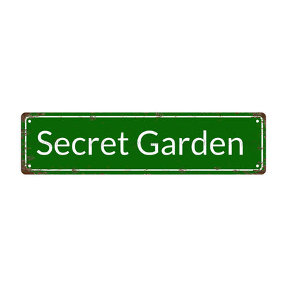 SECRET GARDEN SPACE Metal Tin Street Sign Bar Cafe Garage Cave Home Room Wall Bathroom Farmhouse Garden Porch Patio Decor (SECRET GARDEN)