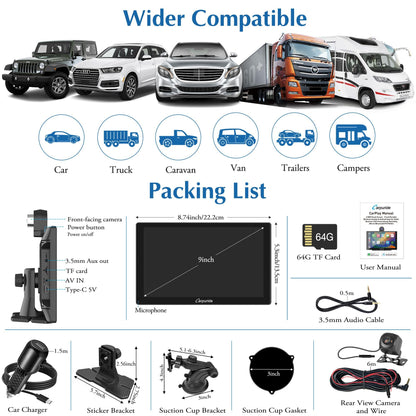 W905 Wireless Carplay & Android Auto (9 inch)
