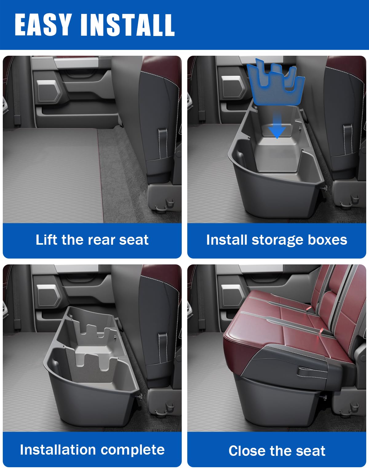 Under Seat Storage Box For 2015 (2015-2026 F150 & 2017-2026 F250 F350 F450 F550)
