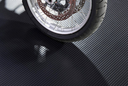 Garage Flooring 5' x 10' Midnight Black Ribbed Channel Vinyl Protector Mat (5' x 10' / Midnight Black)