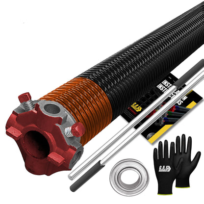 Garage Door Torsion Spring 273x2x36 Torsion Springs for Left Side of Garage Door with 1" Steel Bearing (273x2x36 / Red Cone (Left Side))