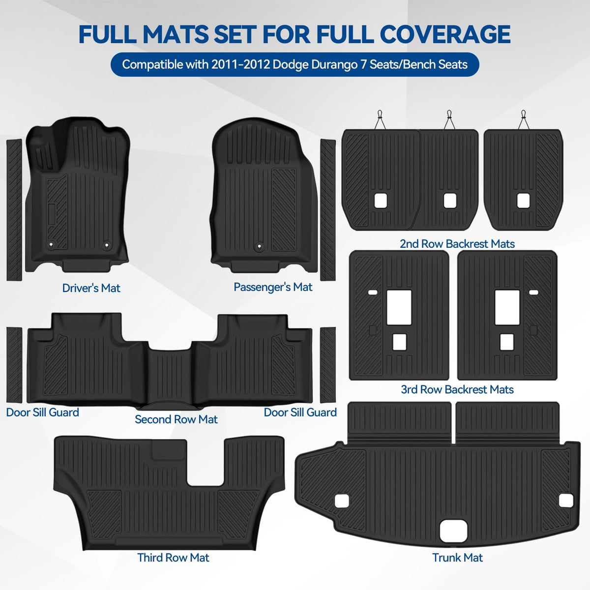 Custom Fit Floor Mats for 2011 (22) For Durango-7 11-12)