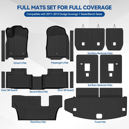 Custom Fit Floor Mats for 2011 (22) For Durango-7 11-12)