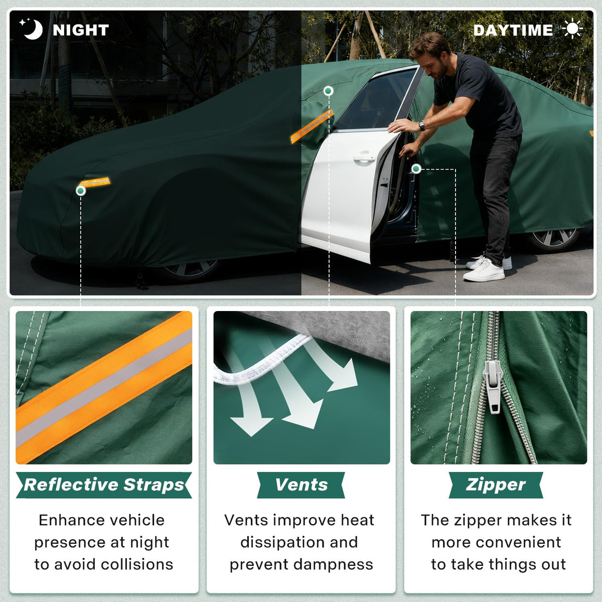 Waterproof Car Cover Custom Fit for Dodge Journey (green / Custom Fit Dodge Journey)