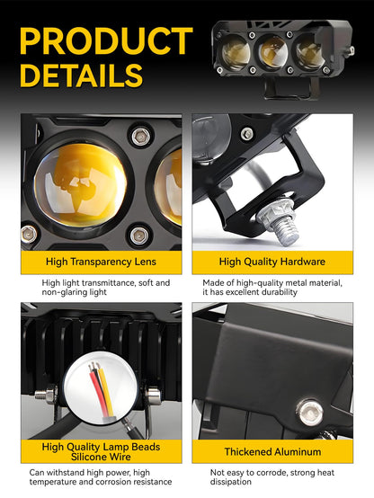 Motorcycle Driving Lights 12 (SD3 White&Yellow)