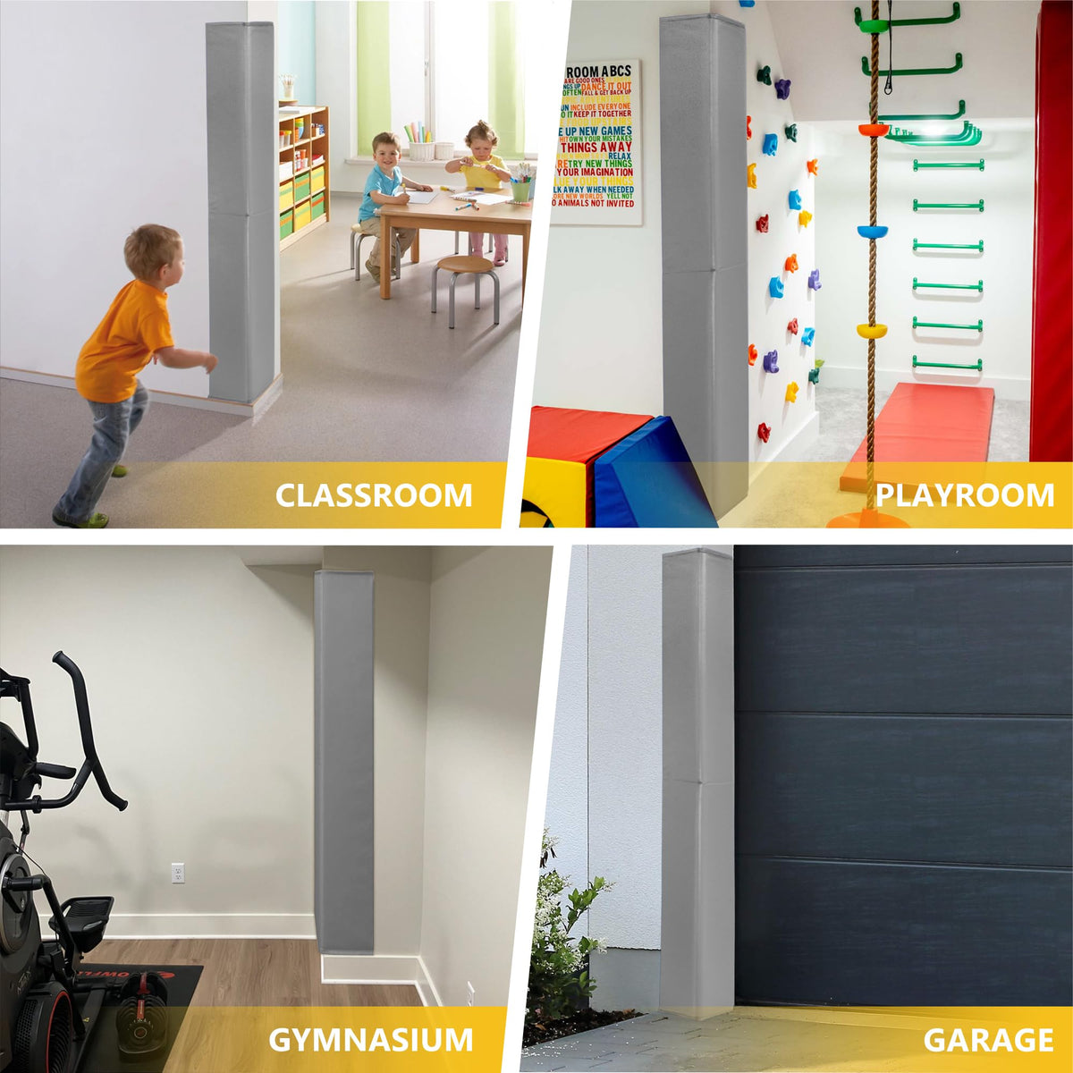 Wall Corner Guards & Edge Protector (6FT TALL 6in SIDES / Gray)