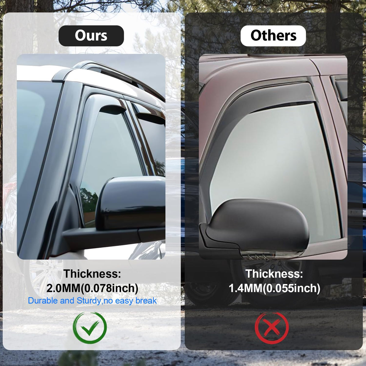 Vent Window Visors for Subaru Ascent 2019 (Subaru Ascent 2019-2025)