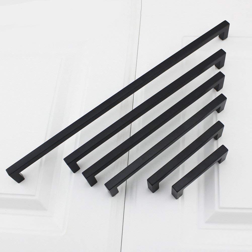 35 Pack 6-1/4 Inch Black Cabinet Handles Kitchen Drawer Pulls (Matte Black / 6-1/4 Inch Hole Centers)