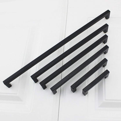 35 Pack 6-1/4 Inch Black Cabinet Handles Kitchen Drawer Pulls (Matte Black / 6-1/4 Inch Hole Centers)