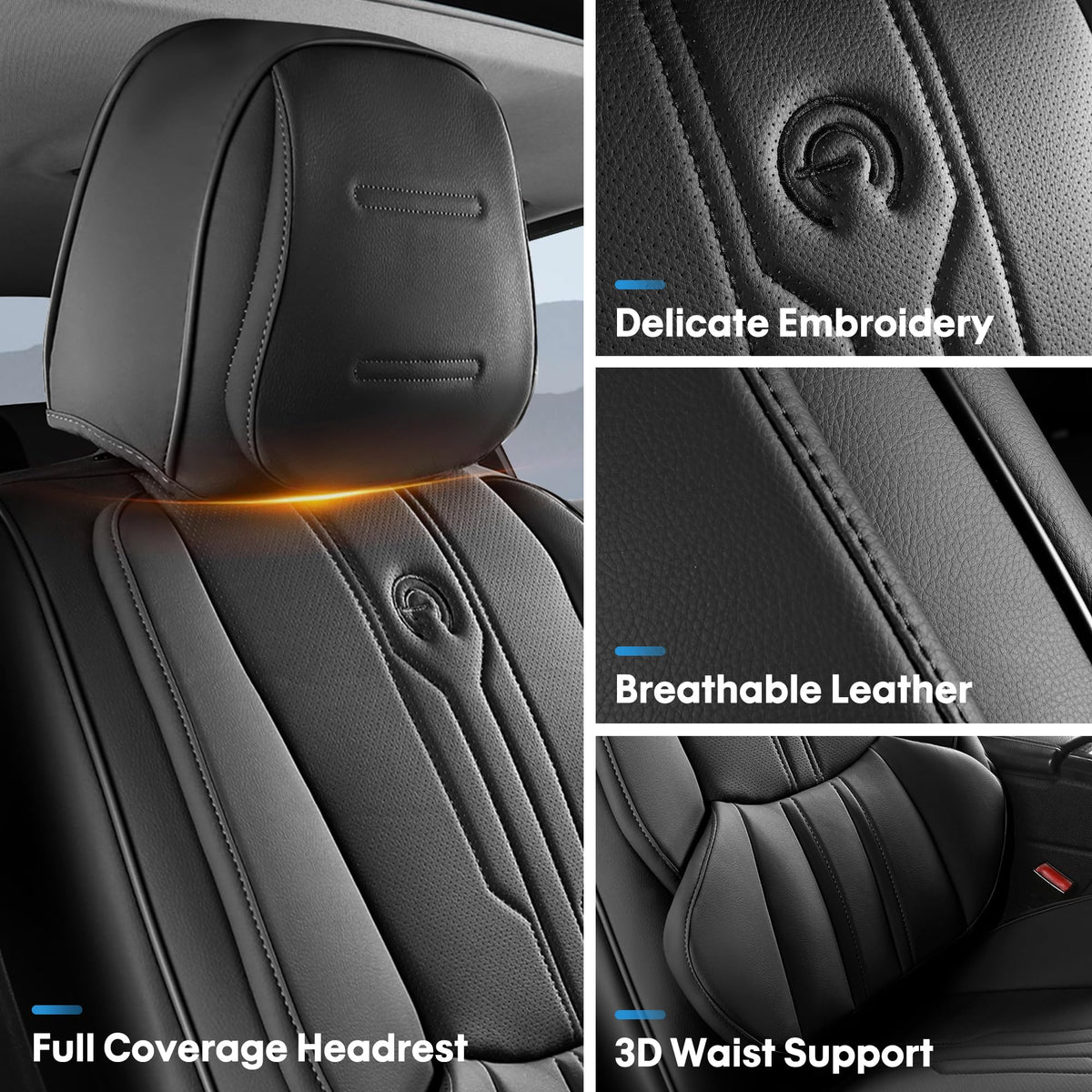 Car Seat Covers Full Set (FULL SET / BLACK)