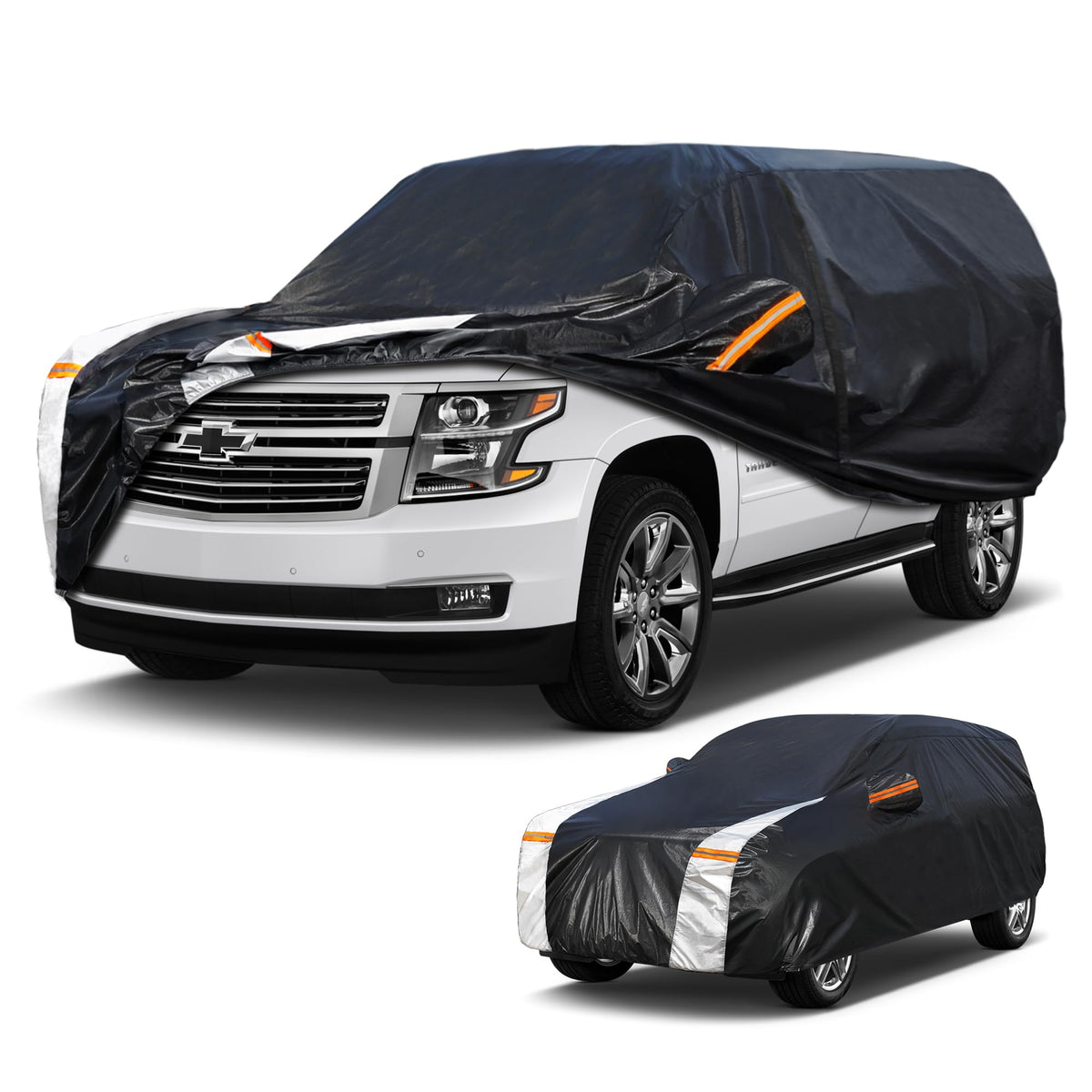 Large SUV Car Cover for Chevrolet Tahoe 100% Waterproof All Weather (Custom fit Chevrolet Tahoe / SUV car cover)