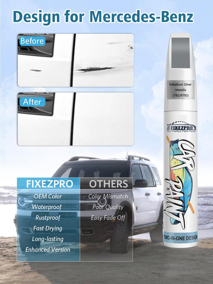 792 9792Palladium Silver Metallic Touch Up Paint for Mercedes (For benz / 792/9792 Palladium Silver Metallic for B/C/E/G/M/S/R/CL/GL/SL/SLK/CLS/GLK/GLE/GLS SeriesSprinter/Maybach)