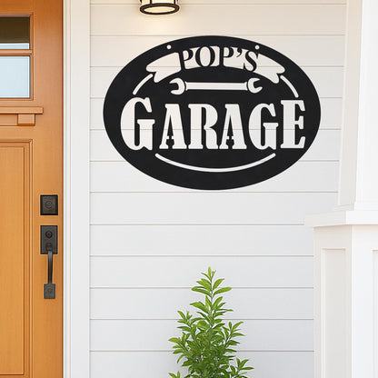 Custom Garage Workshop Metal Sign Personalized Tool Name Wall Art for Car Truck Mechanic Shop Decor Durable Steel Sign for Dad Husband Men’s Auto Workspace or Fence (A06)