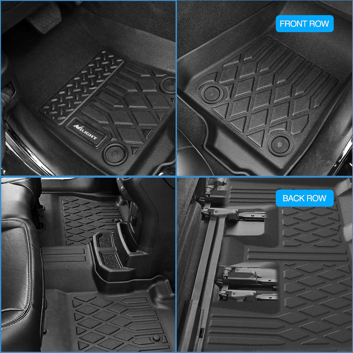 TPE Floor Mats for Tesla Model X 6 Seater (2022-2026 Tesla Model X 6 Seat Floor Mat)