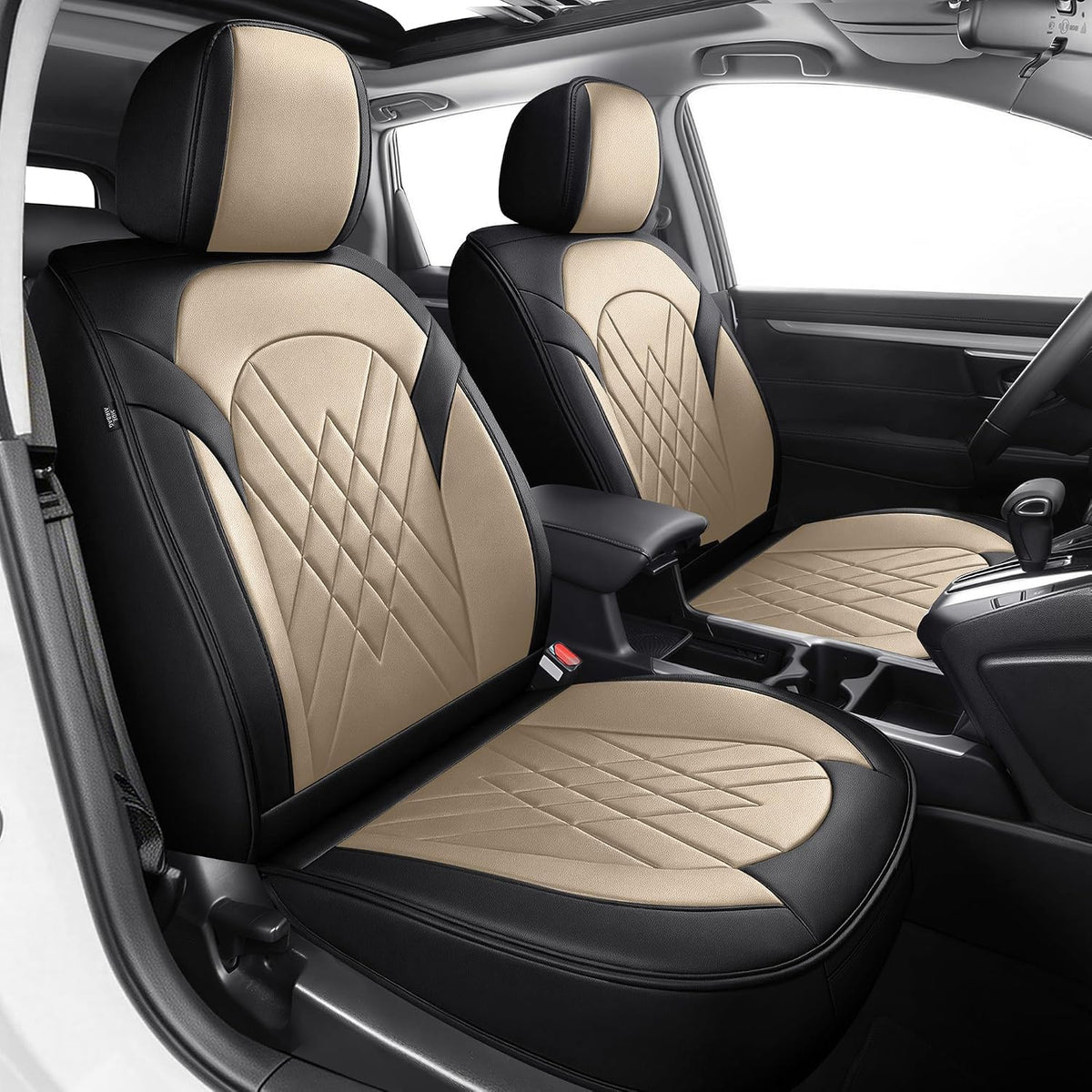 Car Seat Covers for Honda Accord 2003 (#057 Black&Beige / 1. Accord 2003-2017-5 Seat Covers Full Set)