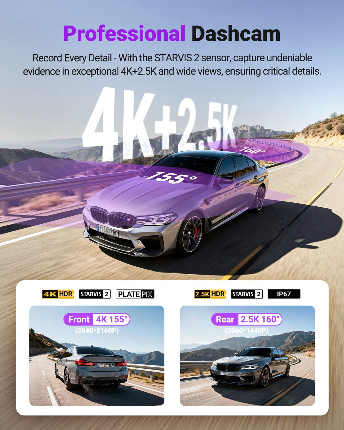 S1 Pro Max 4K+2.5K Dash Cam (S1 Pro Max 4K+2.5K)