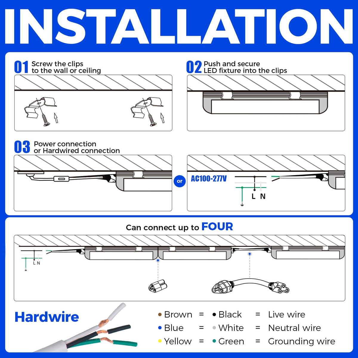 T8 LED Shop Lights 8FT (5000K / 8ft-10 Packs)