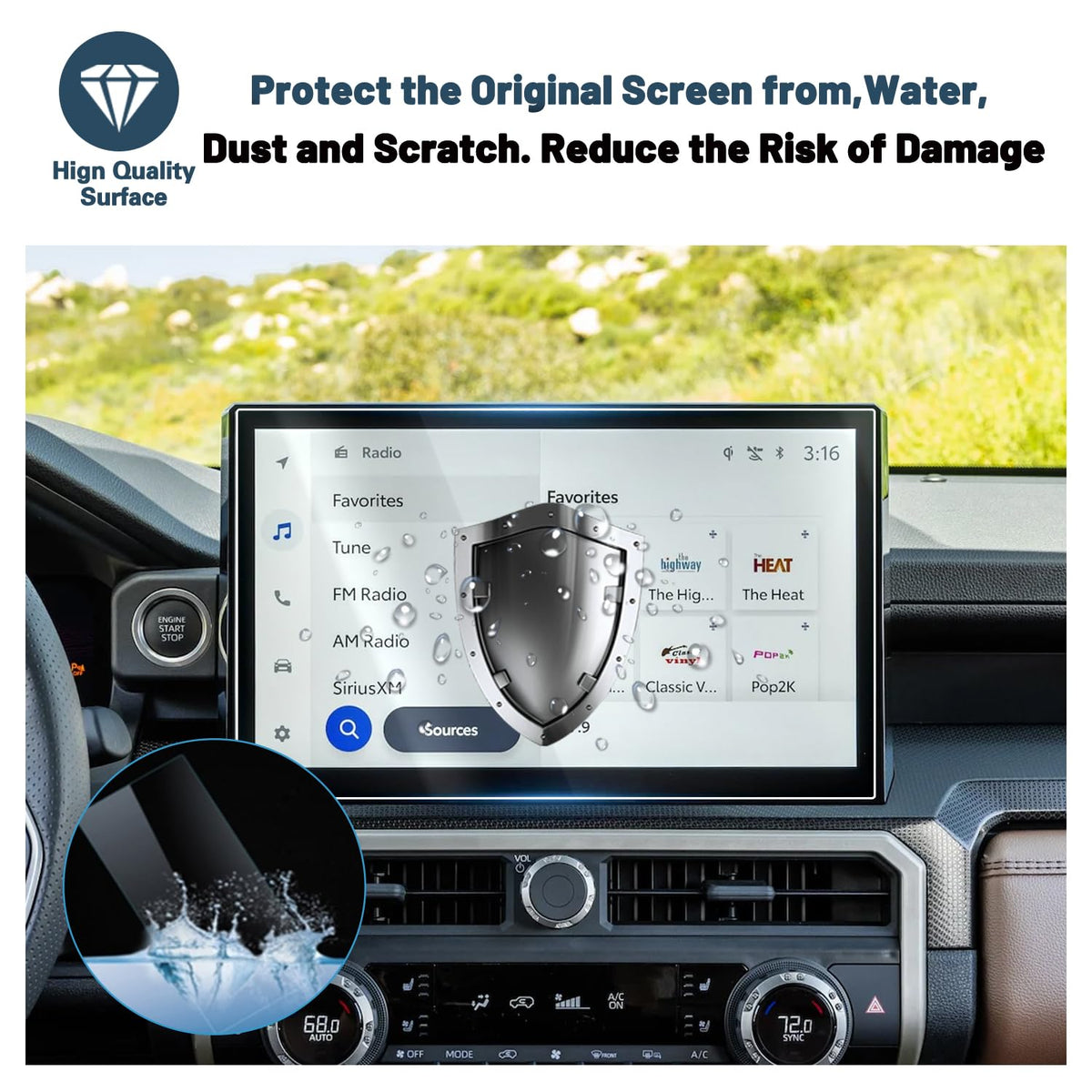 Screen Protector for Toyota Tacoma 14" Display Touchscreen Plastic Nano Films Compatible with 2024 2025 2026 Toyota Tacoma Accessories (2024+ Toyota Tacoma 14" Nano)