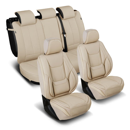 Premium Custom Fit Truck Car Seat Covers Full Set Seat Waterproof (X89 (See Vehicle Size Chart) / Full Set - Dark Brown)