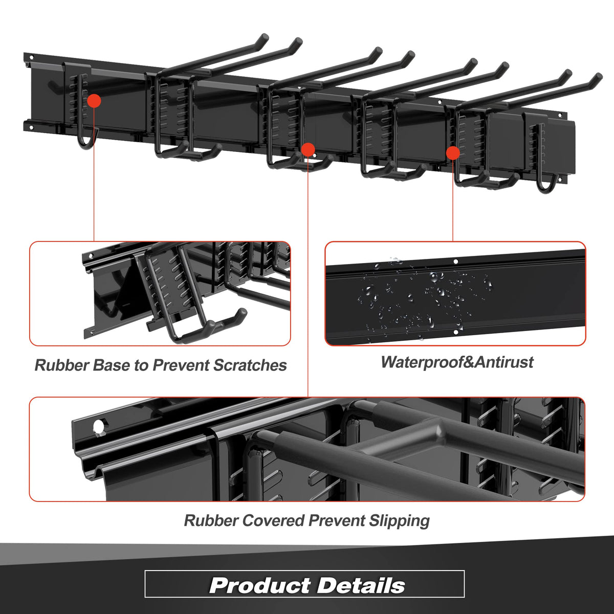 Garage Wall Organizer (34inch 2 panels+6 hooks)