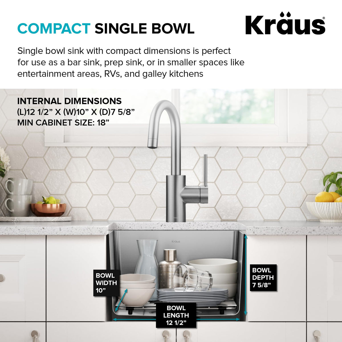 Fairlane 15 inch Undermount Single Bowl 18 (15 Inch / Single Bowl — Undermount)