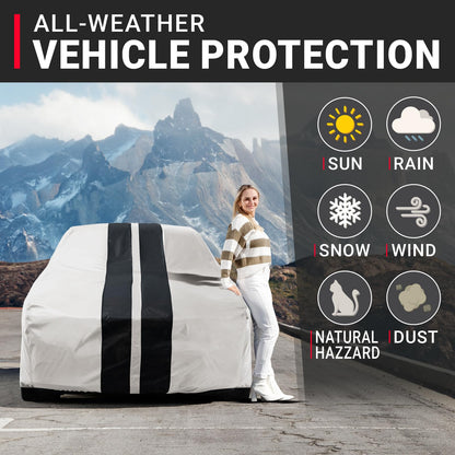Car Cover Waterproof All Weather for 1978 (Light Gray / Black (Stripe) / 50. LeMans 1978-1981)