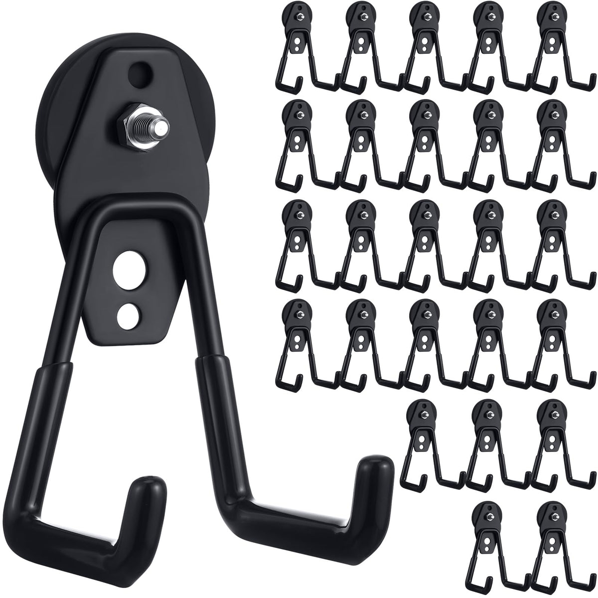 26 Pcs Large Magnetic Hooks Heavy Duty Magnet Hooks (Black)