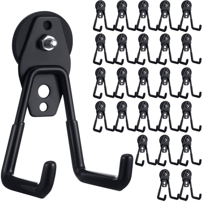 26 Pcs Large Magnetic Hooks Heavy Duty Magnet Hooks (Black)