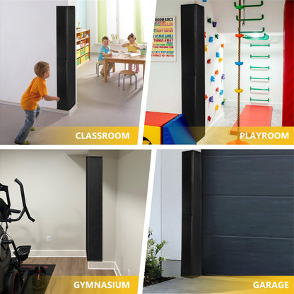 Wall Corner Guards & Edge Protector (5FT TALL 6in SIDES / Black)