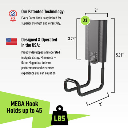MEGA 3 in Closed Hooks (3 Inch / Closed)