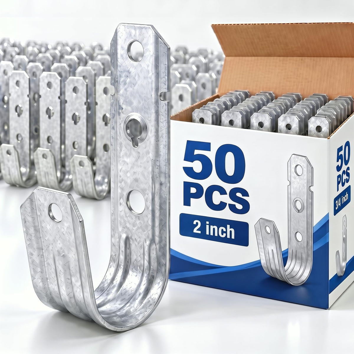 50 J Hooks for Hanging Heavy Duty J Hooks (2 Inch)