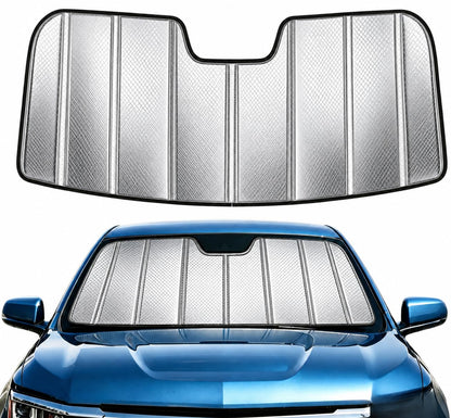 Custom Fit Windshield Sun Shade for Toyota Tacoma 2024 (Shiny Silver / 2024-2026 Toyota Tacoma)