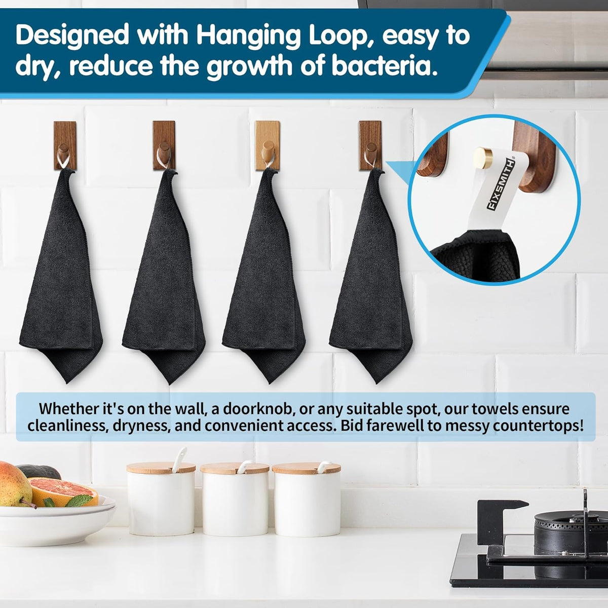 Black Microfiber Cleaning Cloth (Black / 24pk)