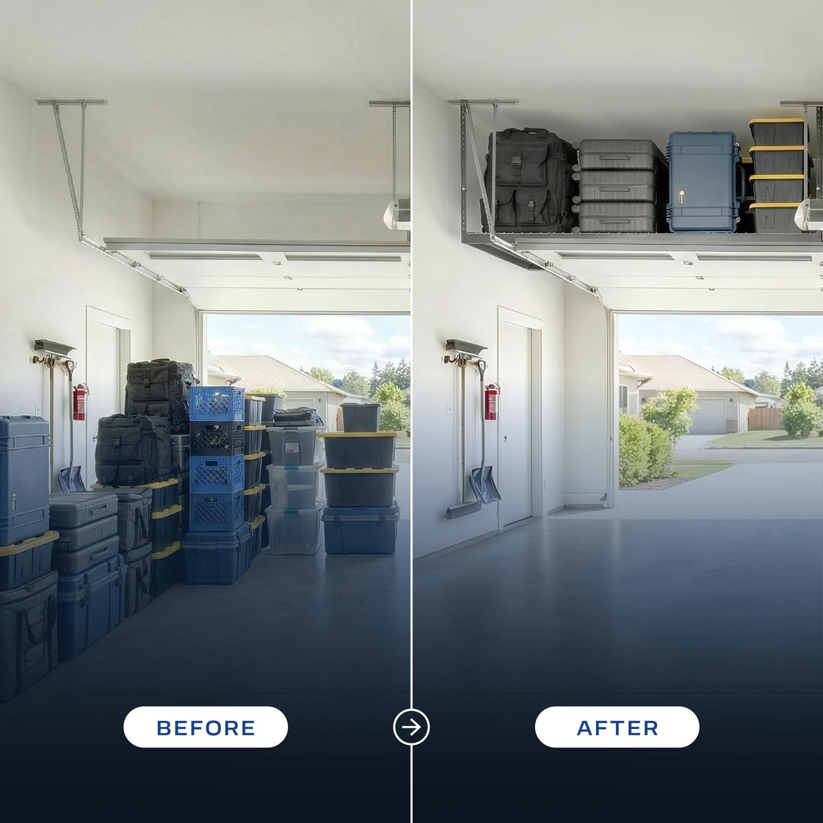 MonsterRAX 2x6 Overhead Garage Storage Rack (Hammertone / 24"-45")