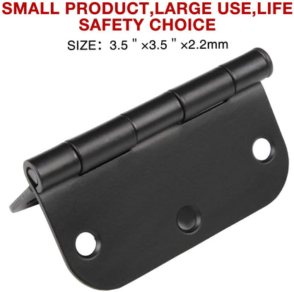Rounded Door Hinges Matte Black 3.5" 5 (Matte Black-Rounded / 108 Pack)